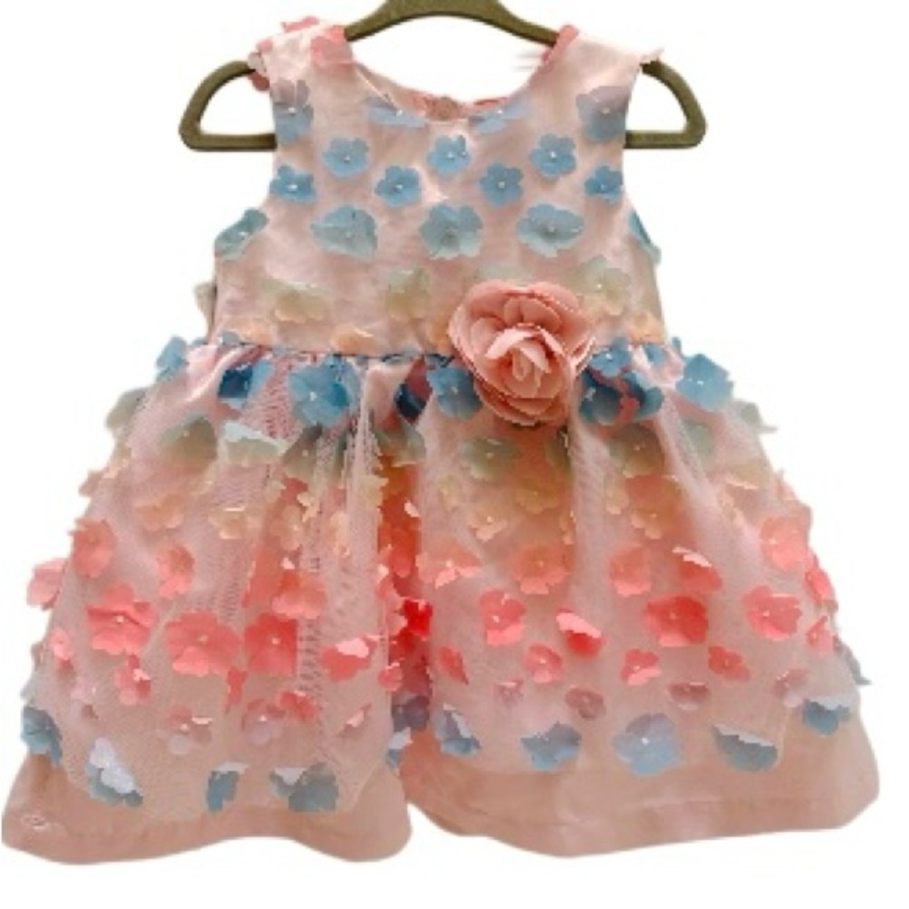 🌸 Adorable 3D Floral Baby Girl Dress - Perfect for Special Occasions! 🌸